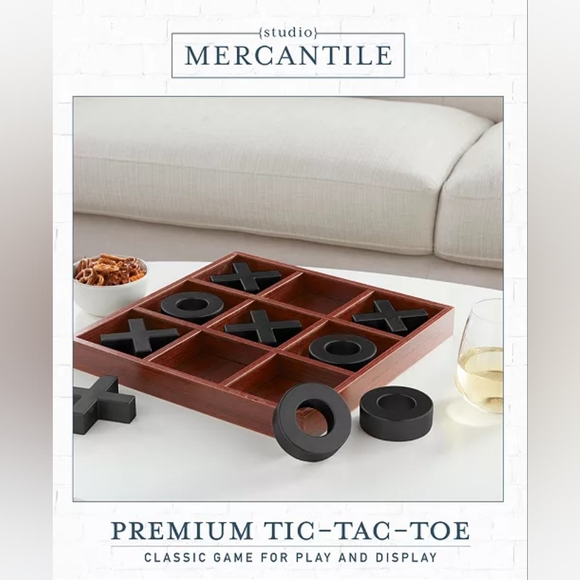Studio Mercantile Premium Solid Wood Tic Tac Toe Board Game - Picture 5 of 6